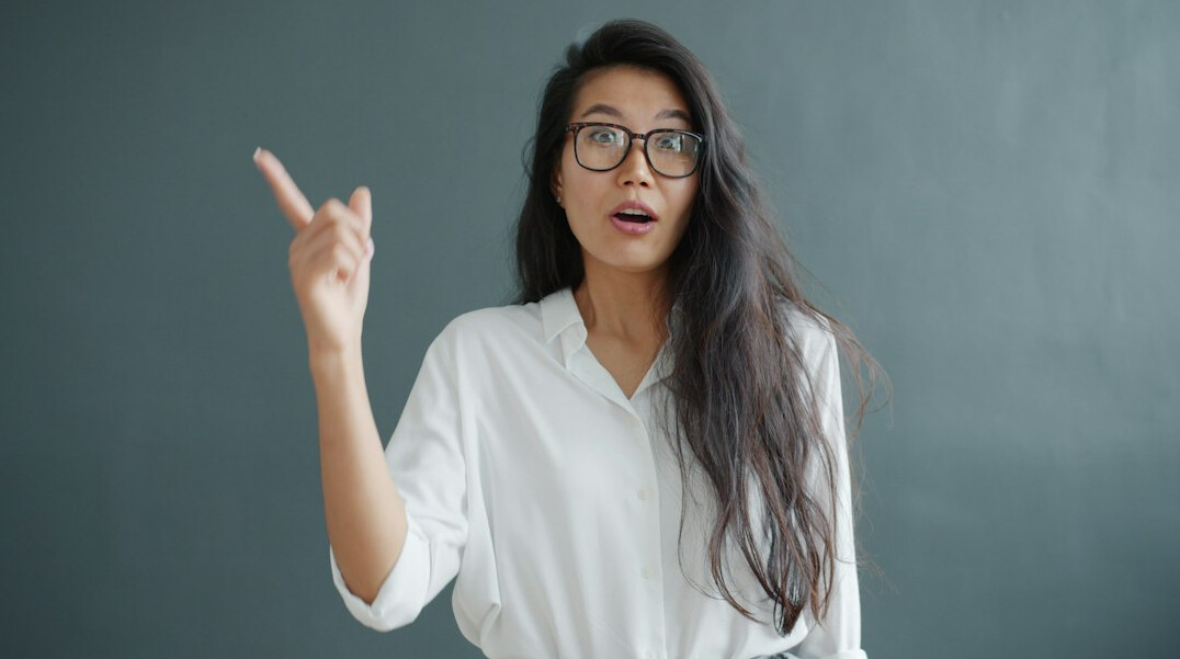 confident person presenting